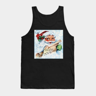 Christmas Vintage Santa Naughty or Nice List Gift Graphic Design, Many Products Available Tank Top